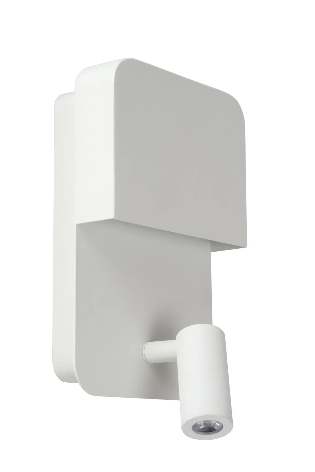 Lucide BOXER - Lampa pri poste / nu00e1stennu00e9 svetlo - LED - 3000K - s USB nabu00edjacu00edm bodom - biela